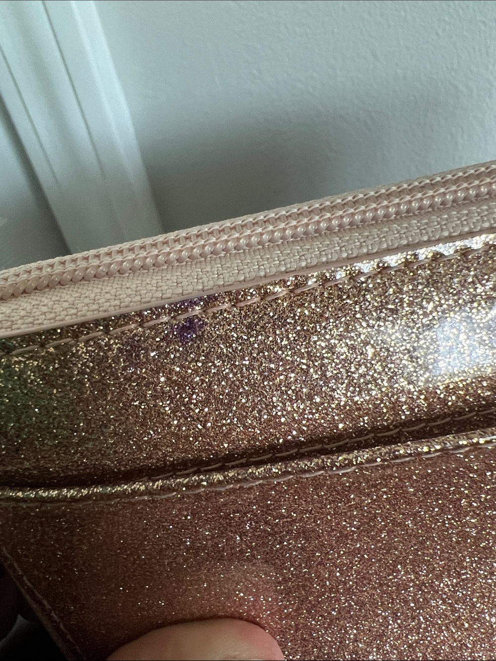 Kate Spade Rose Gold Glitter Zip-Around Wallet - Picture 11 of 11